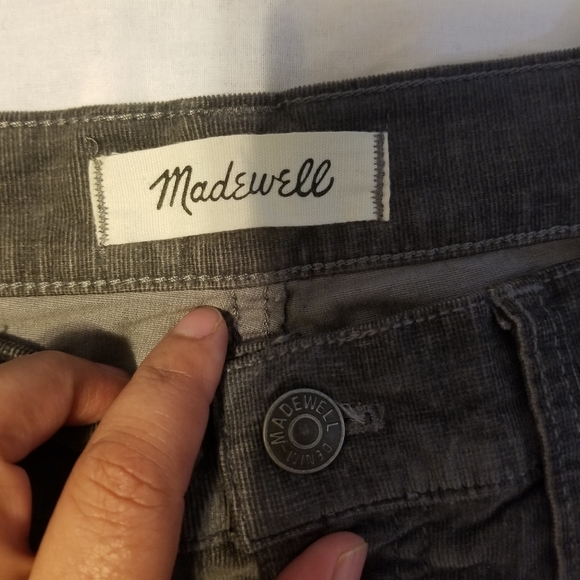 Madewell 10" High_rise Skinny 27P Color Army Green Velvet - Picture 10 of 10